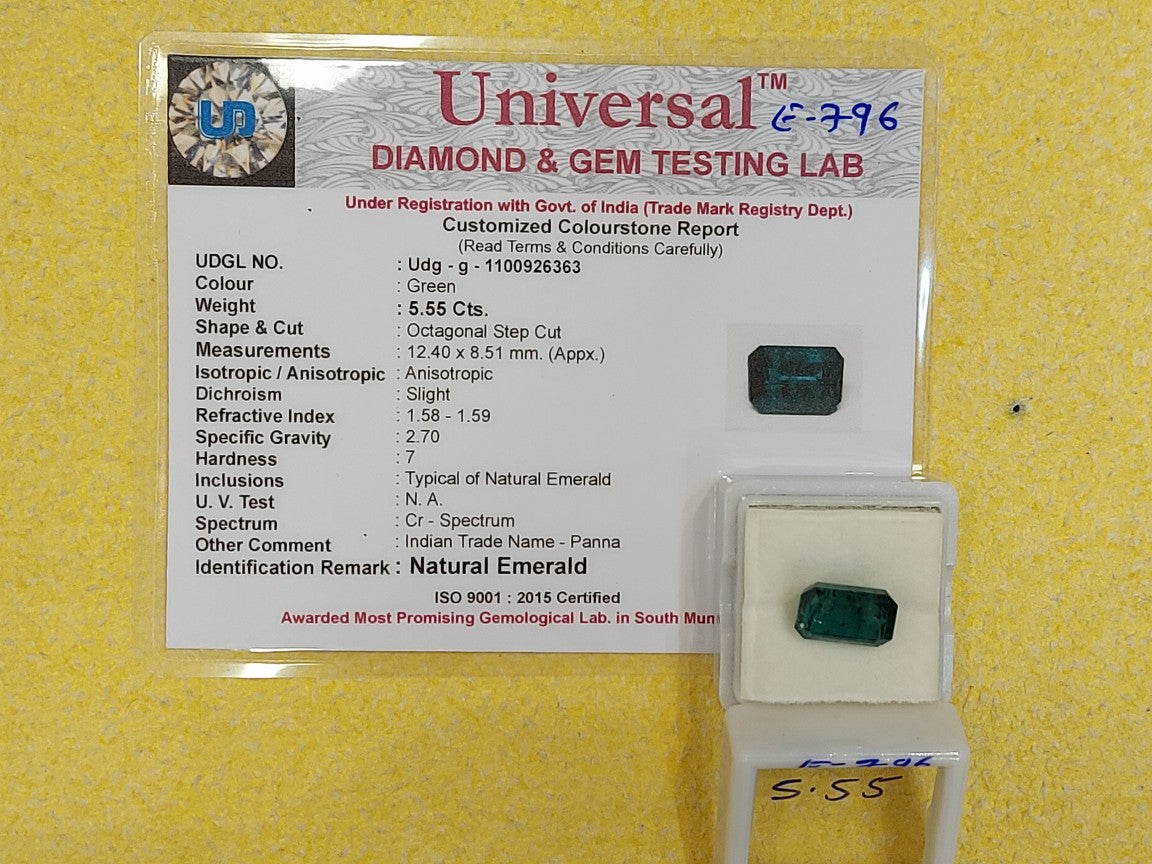 5.55 Carat Natural Emerald Stone