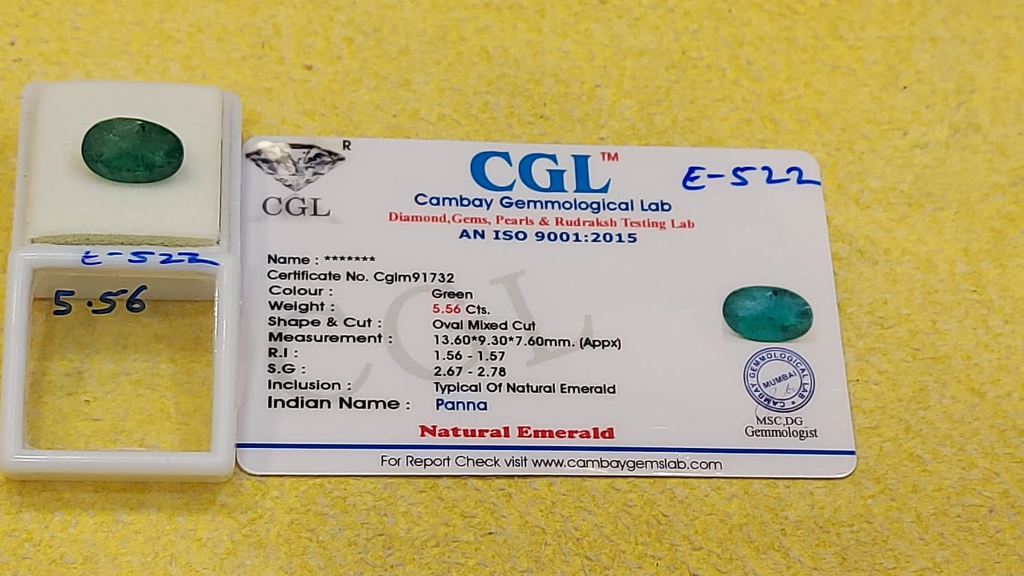 5.56 Carat Natural Emerald Stone