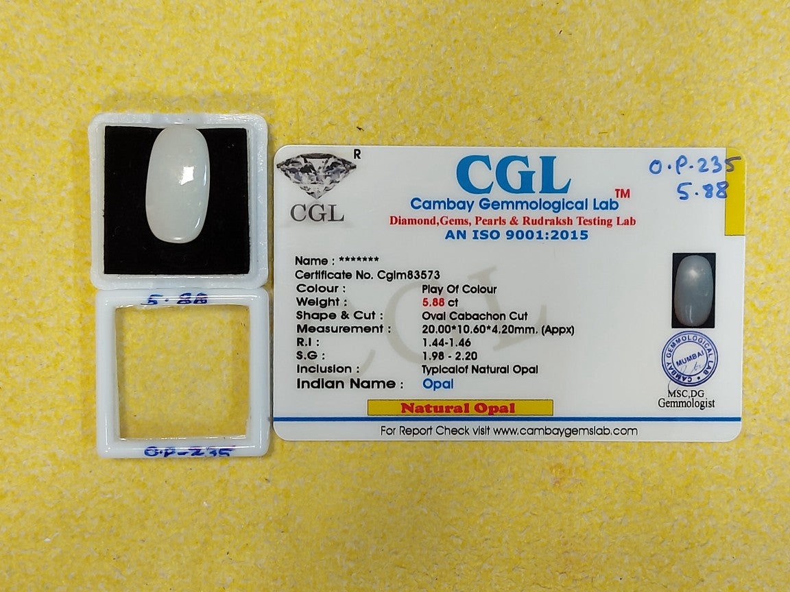 5.88 Carat Natural Opal Stone