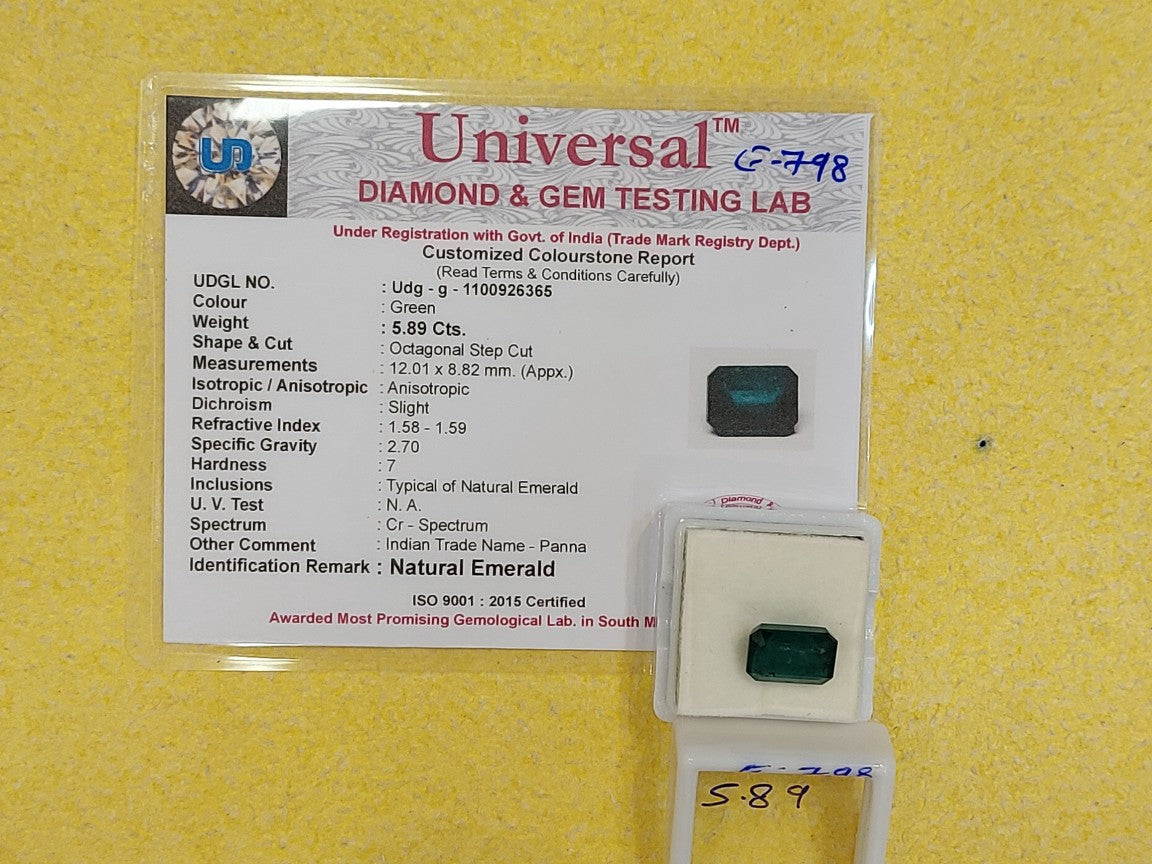 5.89 Carat Natural Emerald Stone