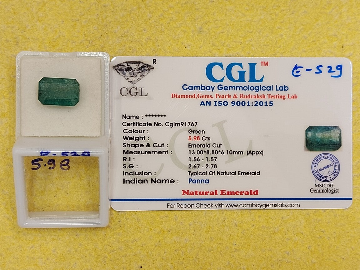 5.98 Carat Natural Emerald Stone