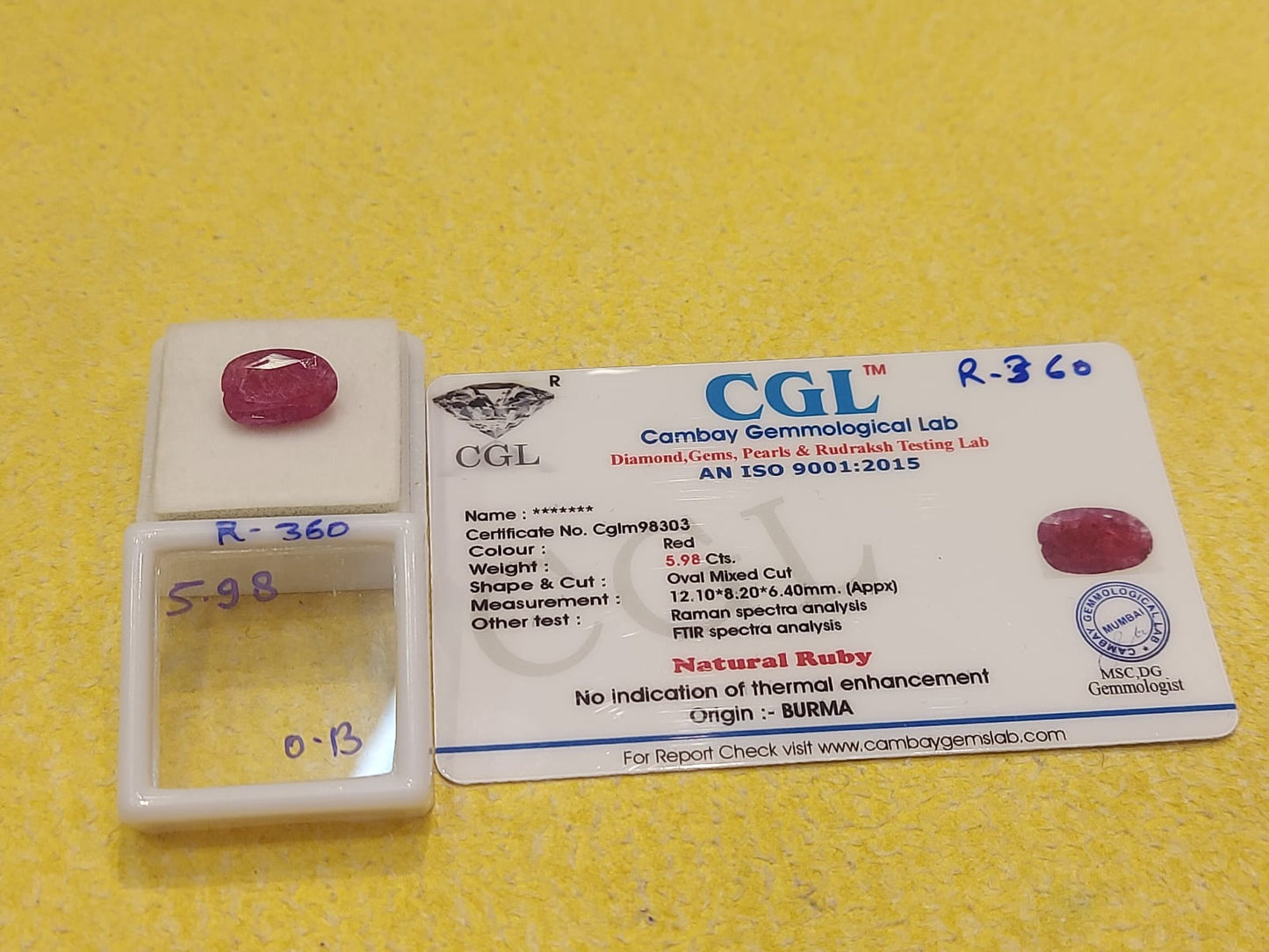 5.98 Carat Natural Old Ruby