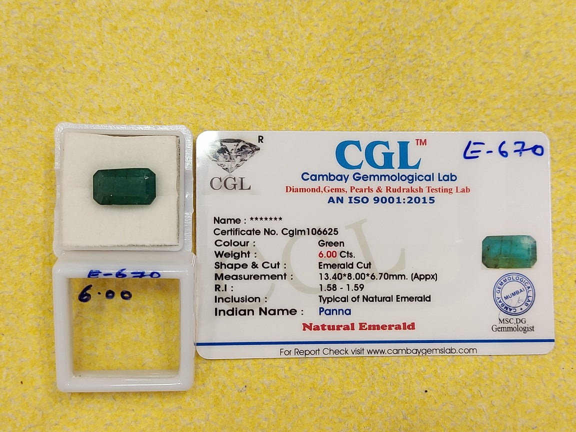 6.00 Carat Natural Emerald Stone