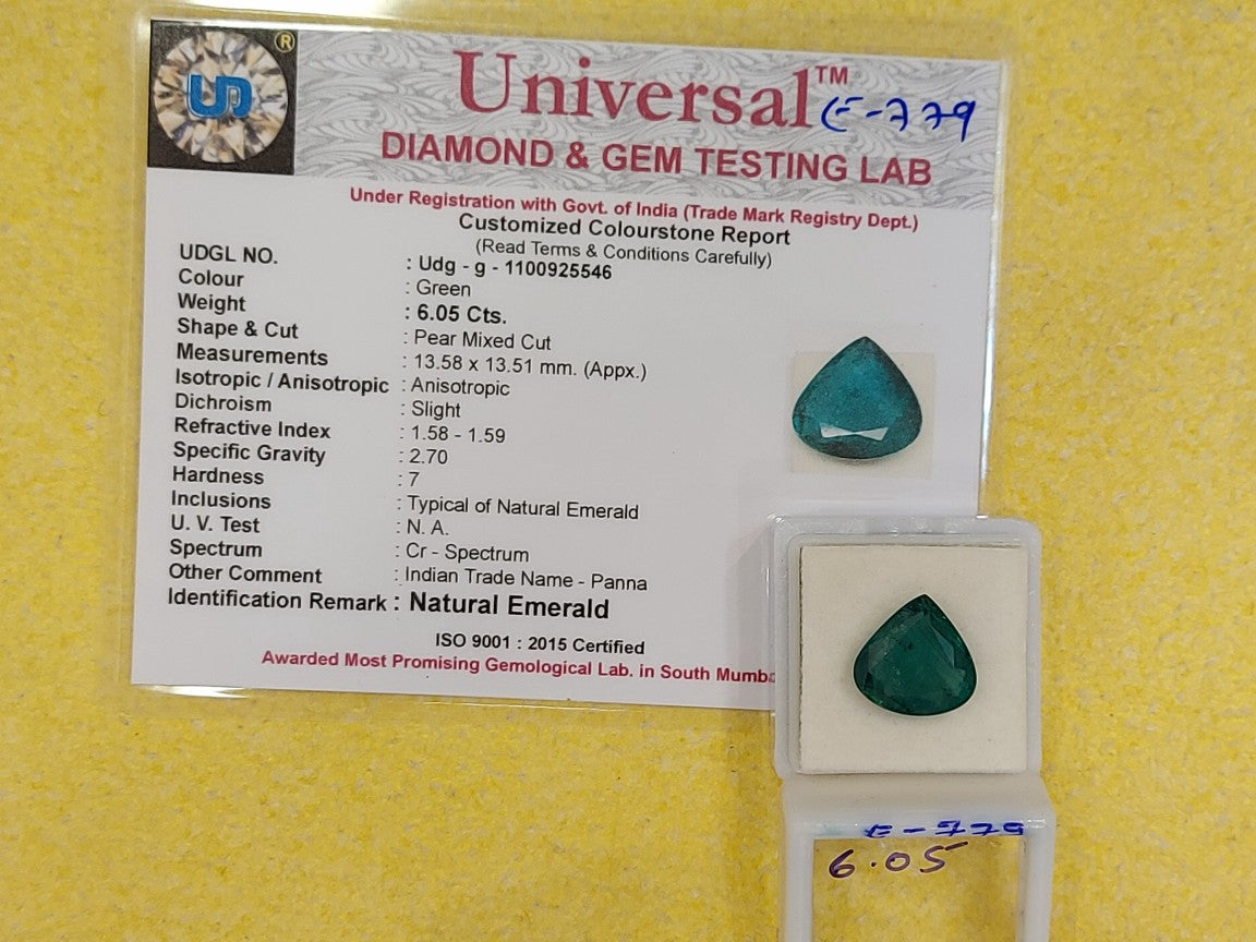 6.05 Carat Natural Emerald Stone