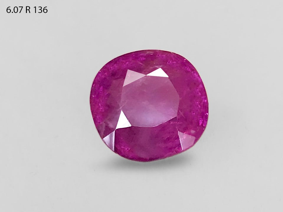 R-136 6.07 Carat Natural Old Ruby