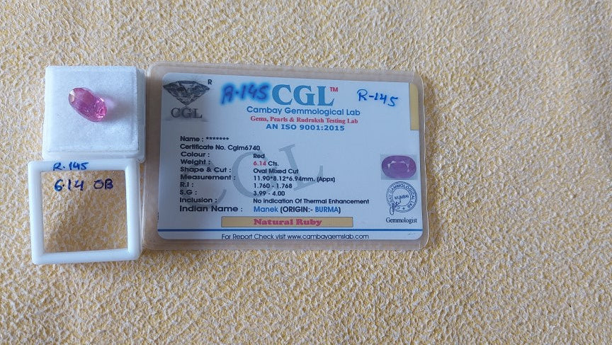 6.14 Carat Natural Old Ruby