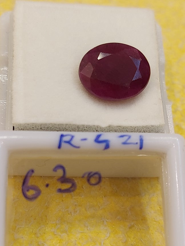 R-421 6.30 Carat Natural Old Ruby