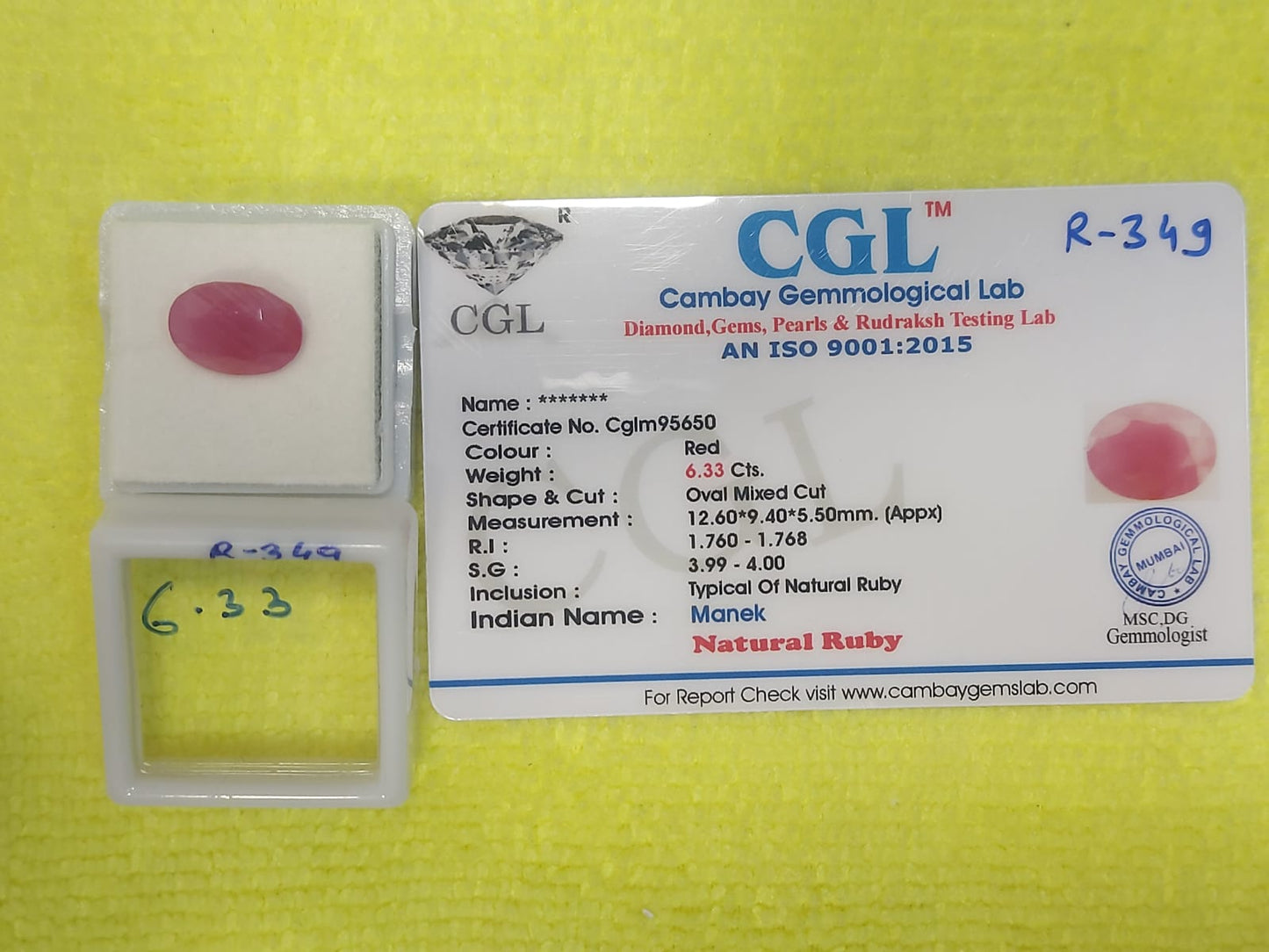 6.33 Carat Natural Old Ruby