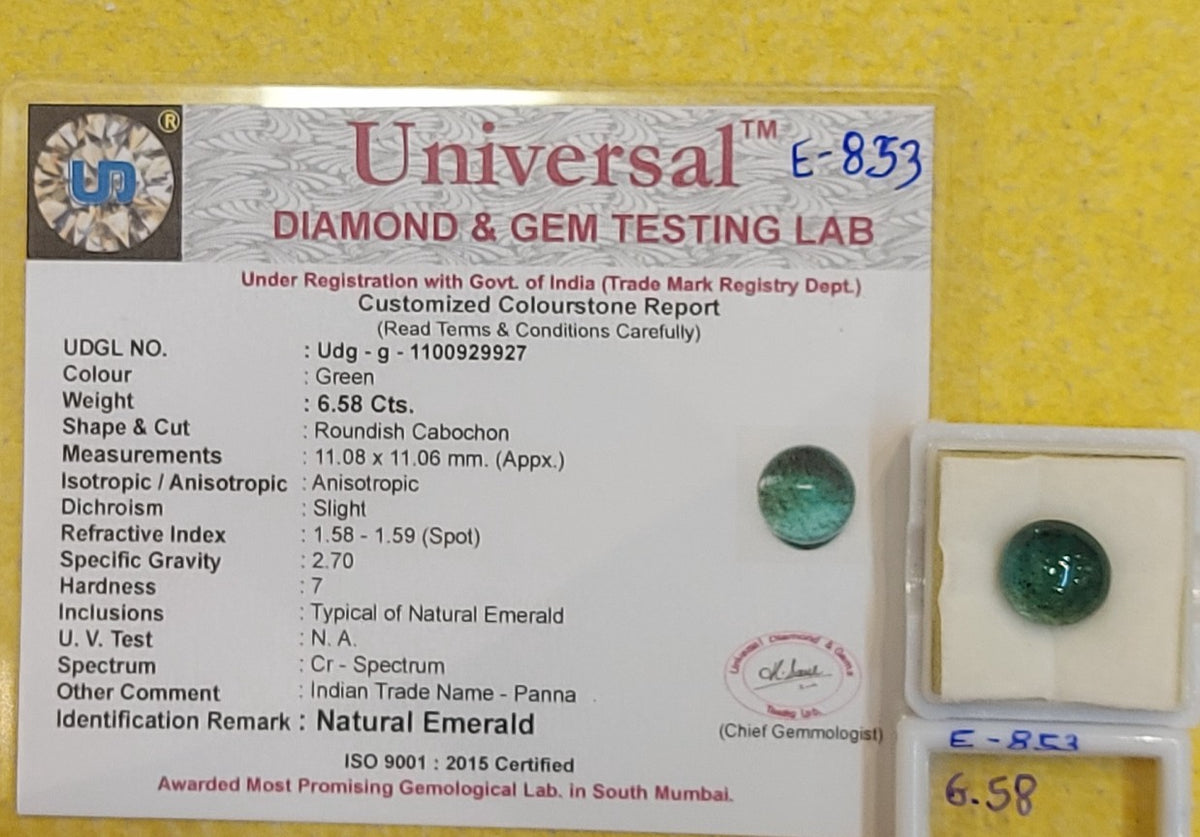 6.58 Carat Natural Zambian Emerald Gemstone