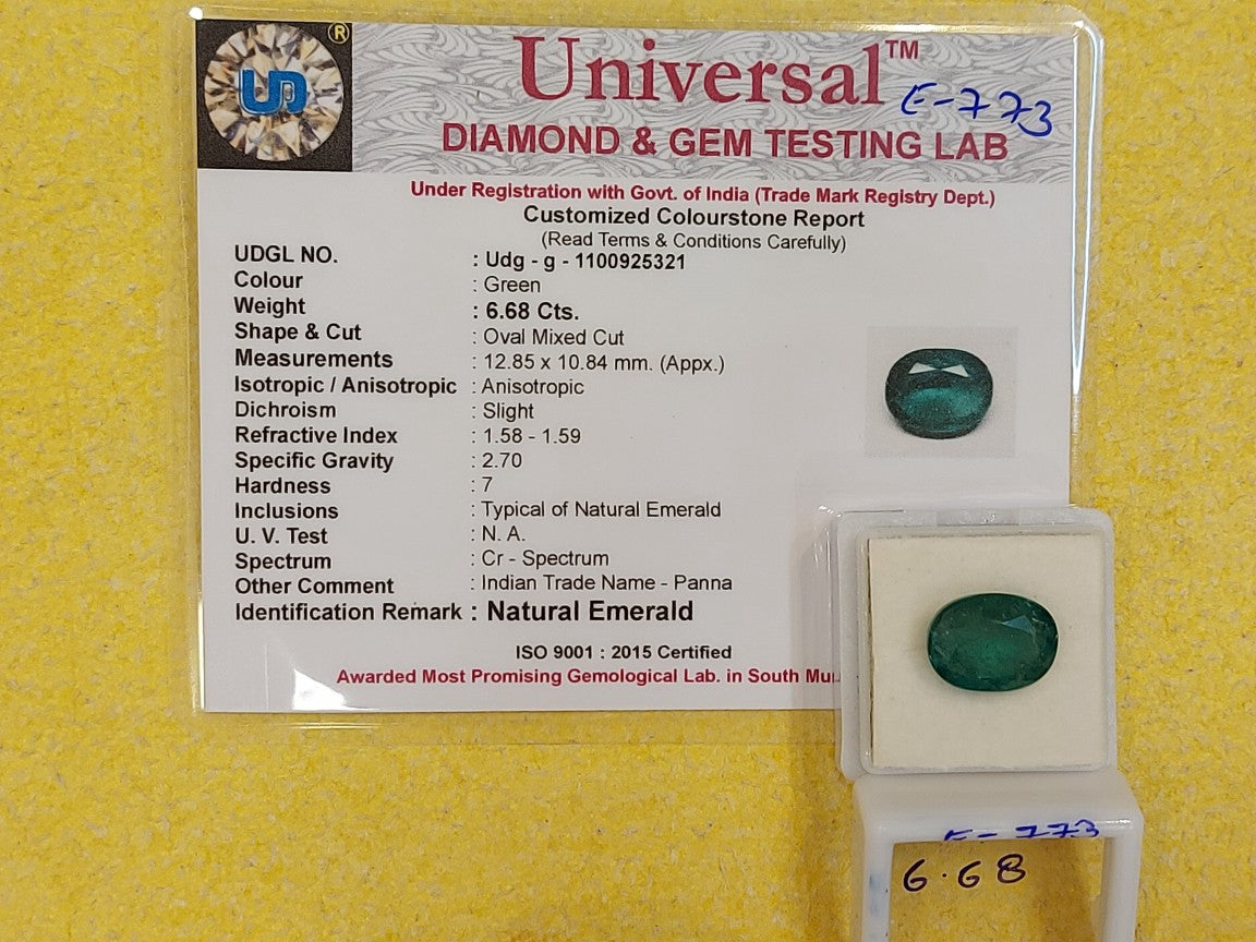 6.68 Carat Natural Emerald Stone