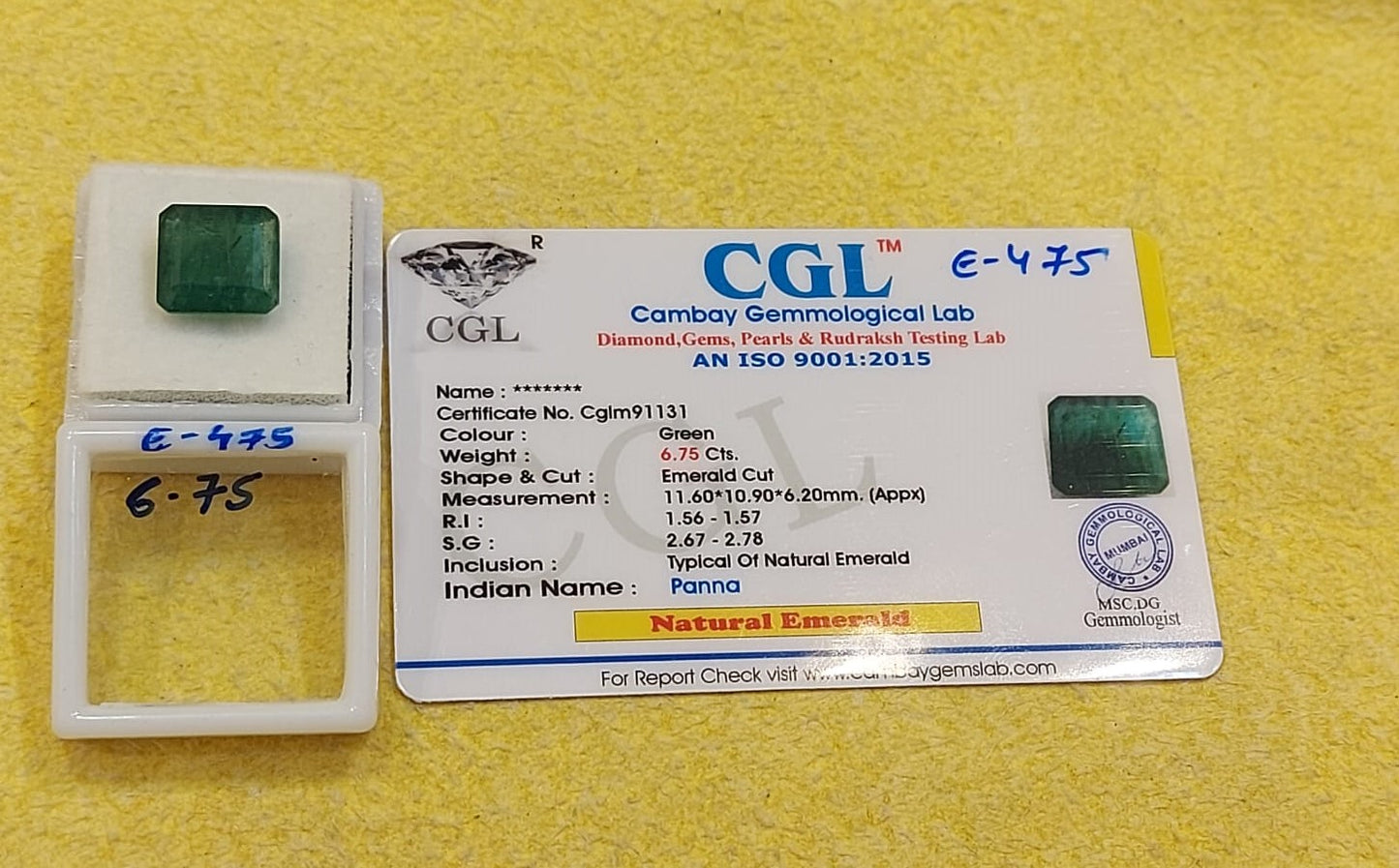 6.75 Carat Natural Emerald Stone