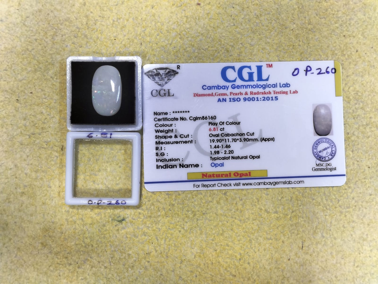 6.81 Carat Natural Opal Stone