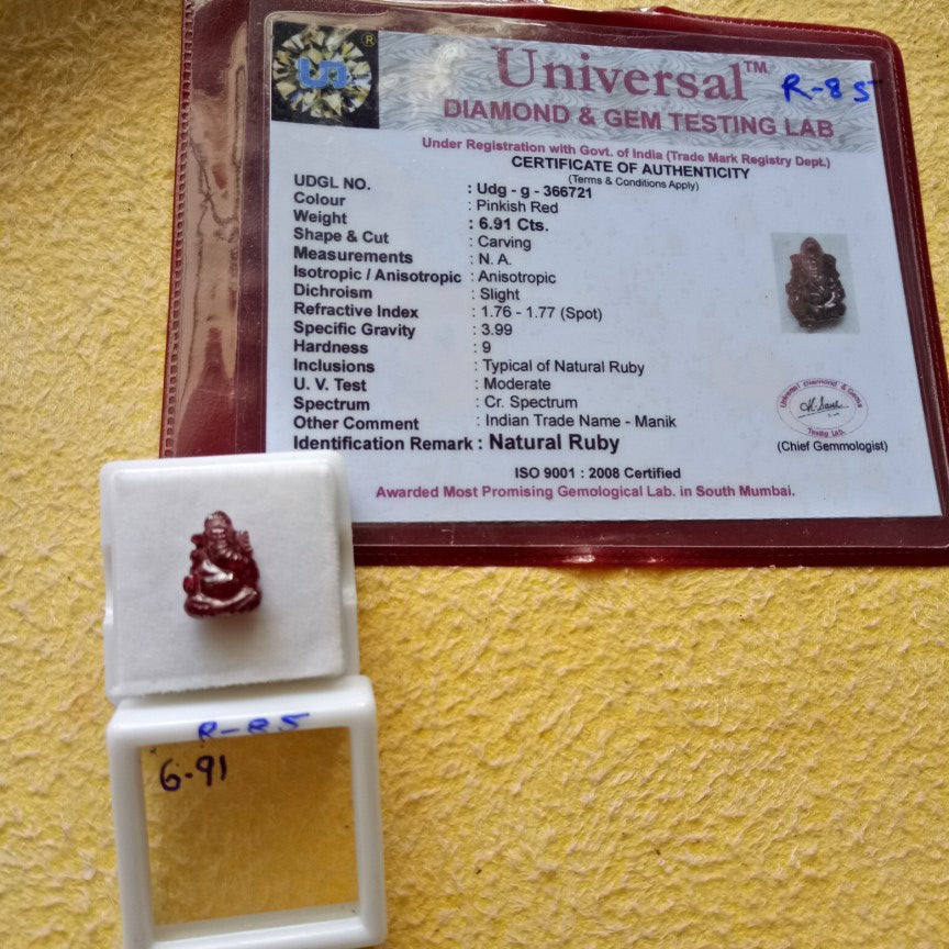 6.91 Carat Natural Old Ruby