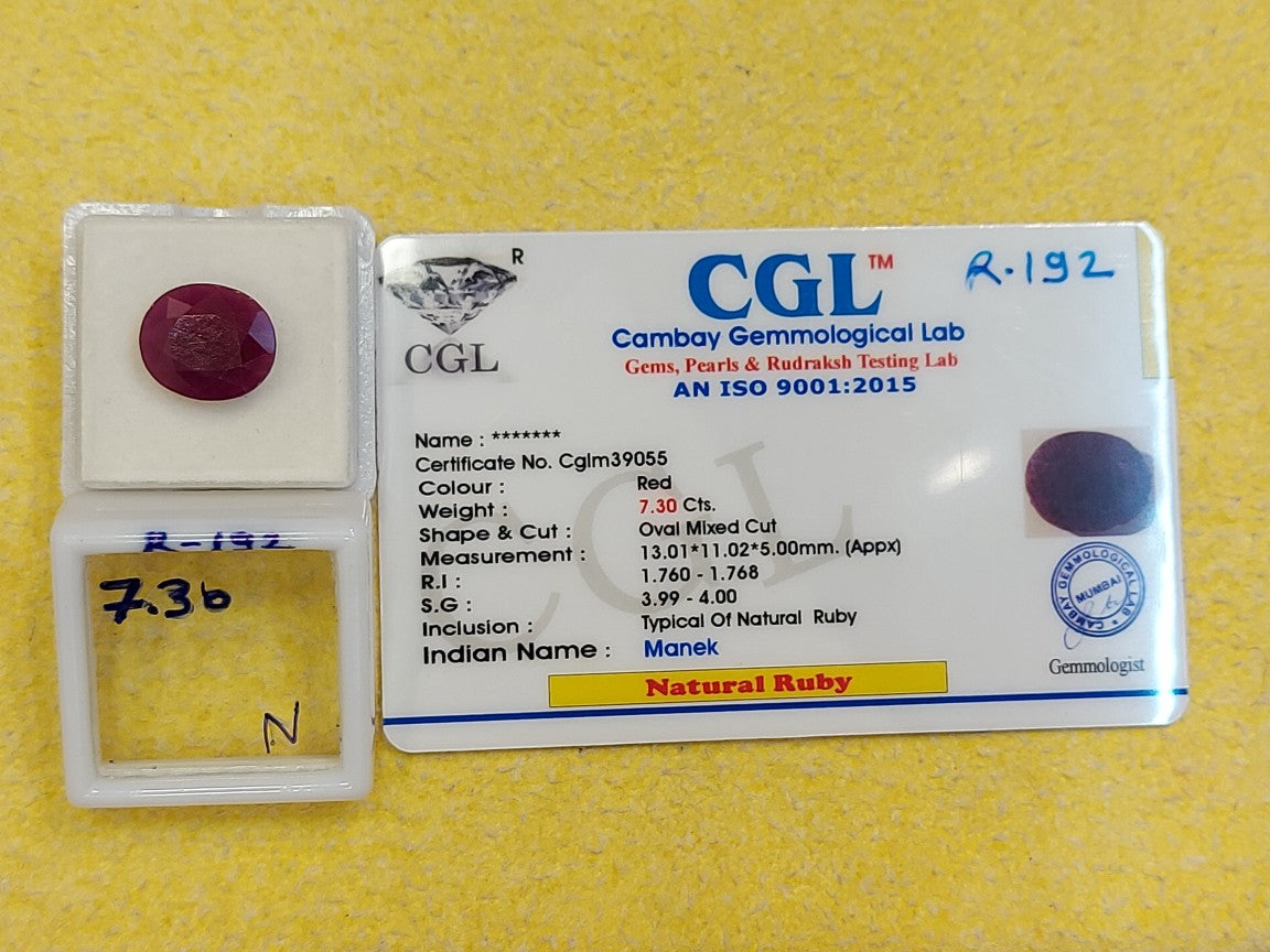 7.30 Carat Natural Ruby Stone