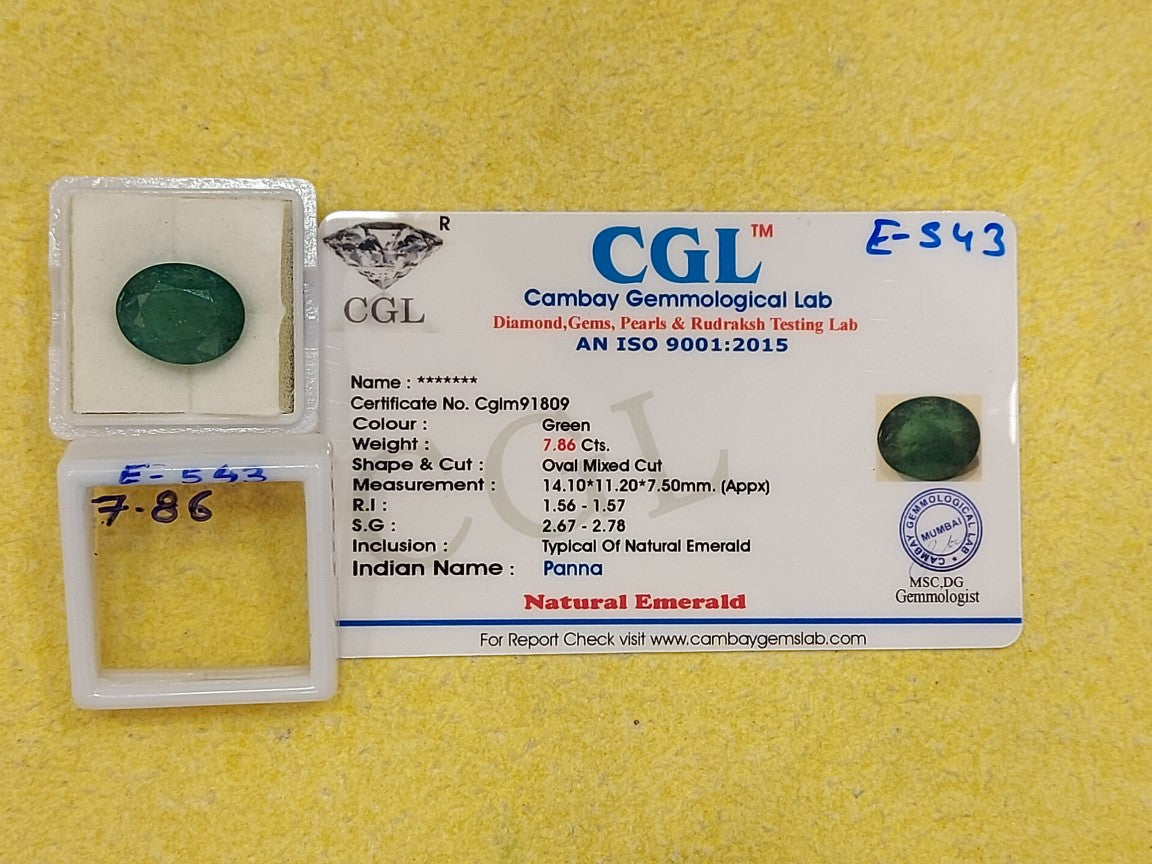 7.86 Carat Natural Emerald Stone