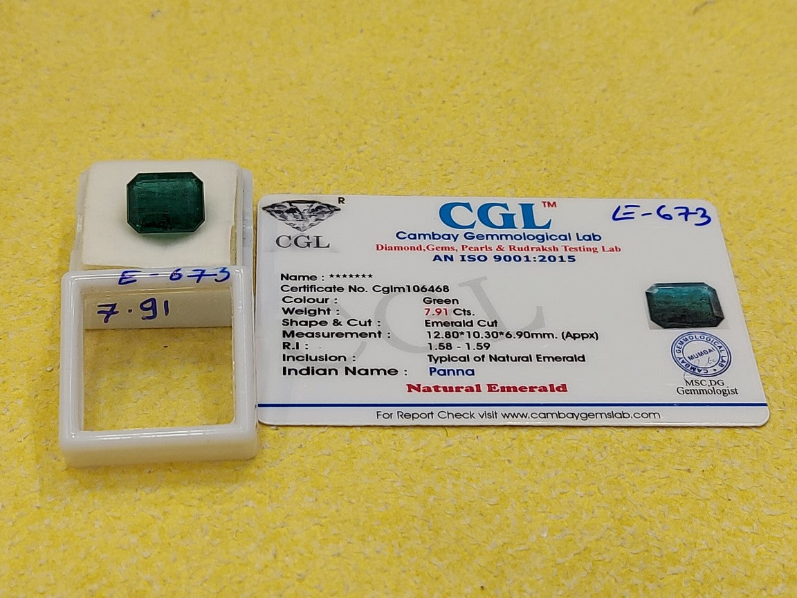 7.91 Carat Natural Emerald Stone
