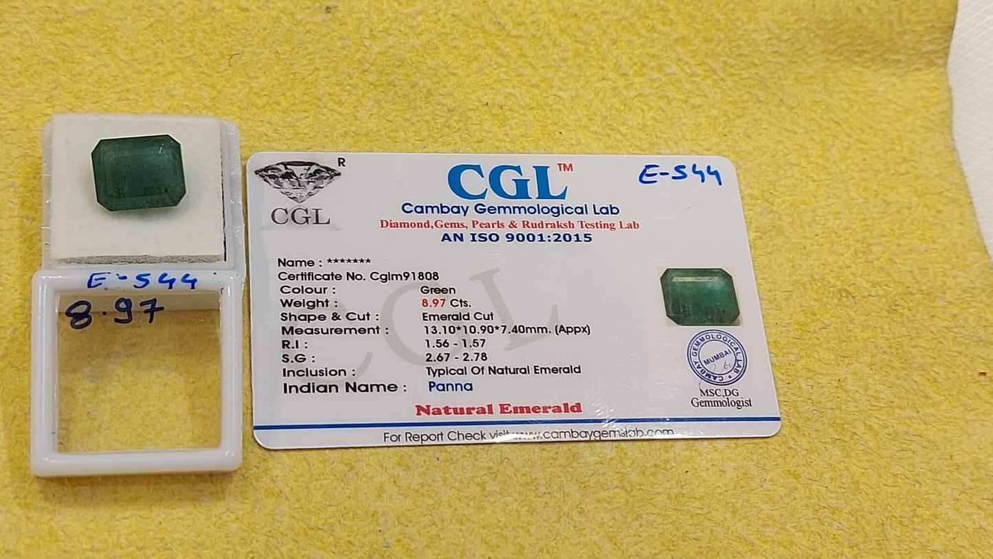 8.97 Carat Natural Emerald Stone