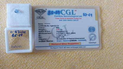 0.83 Carat Natural Blue Sapphire Stone