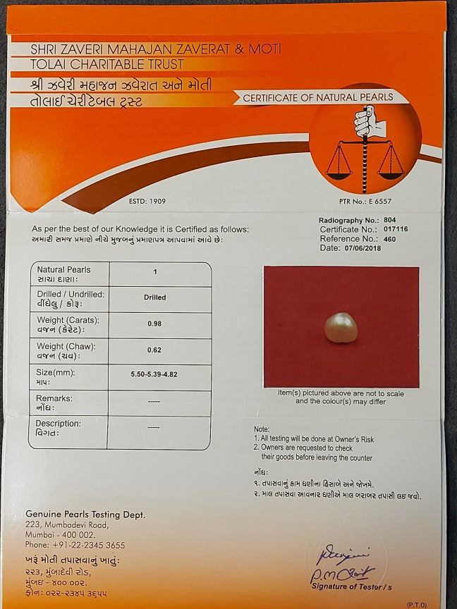 0.98 Carat Natural Pearl