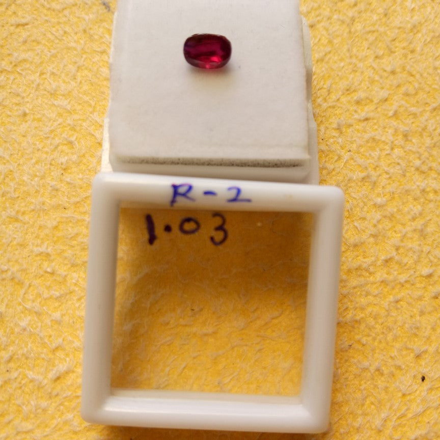 1.03 R-2 Carat Natural Old Ruby