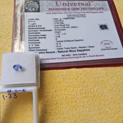 1.33 Carat Natural Blue Sapphire Stone