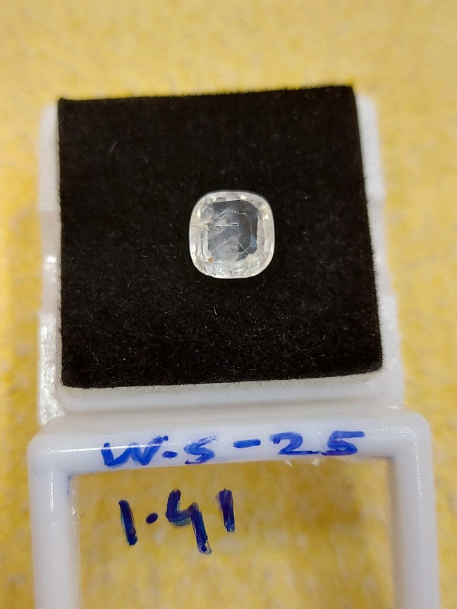 1.41 Carat Natural White Sapphire Stone