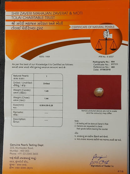 1.49 Carat Natural Basra Pearl