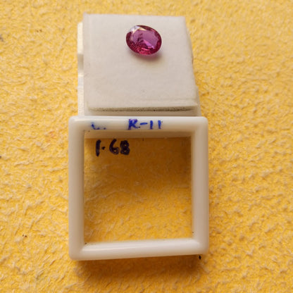1.68 Carat Natural Old Ruby