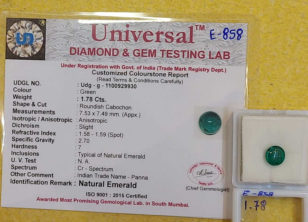 1.78 Carat Natural Emerald Stone