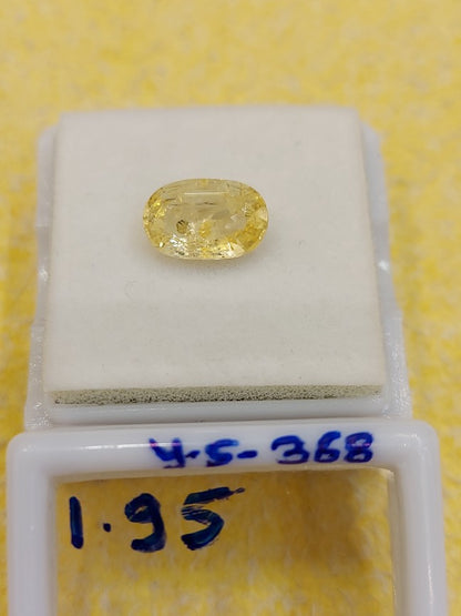 1.95 Carat Natural Yellow Sapphire Stone