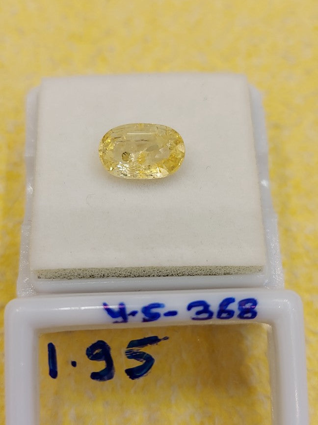 1.95 Carat Natural Yellow Sapphire Stone