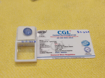 10.11 Carat Natural Blue Sapphire Stone