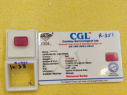 10.38 Carat Natural Ruby Stone