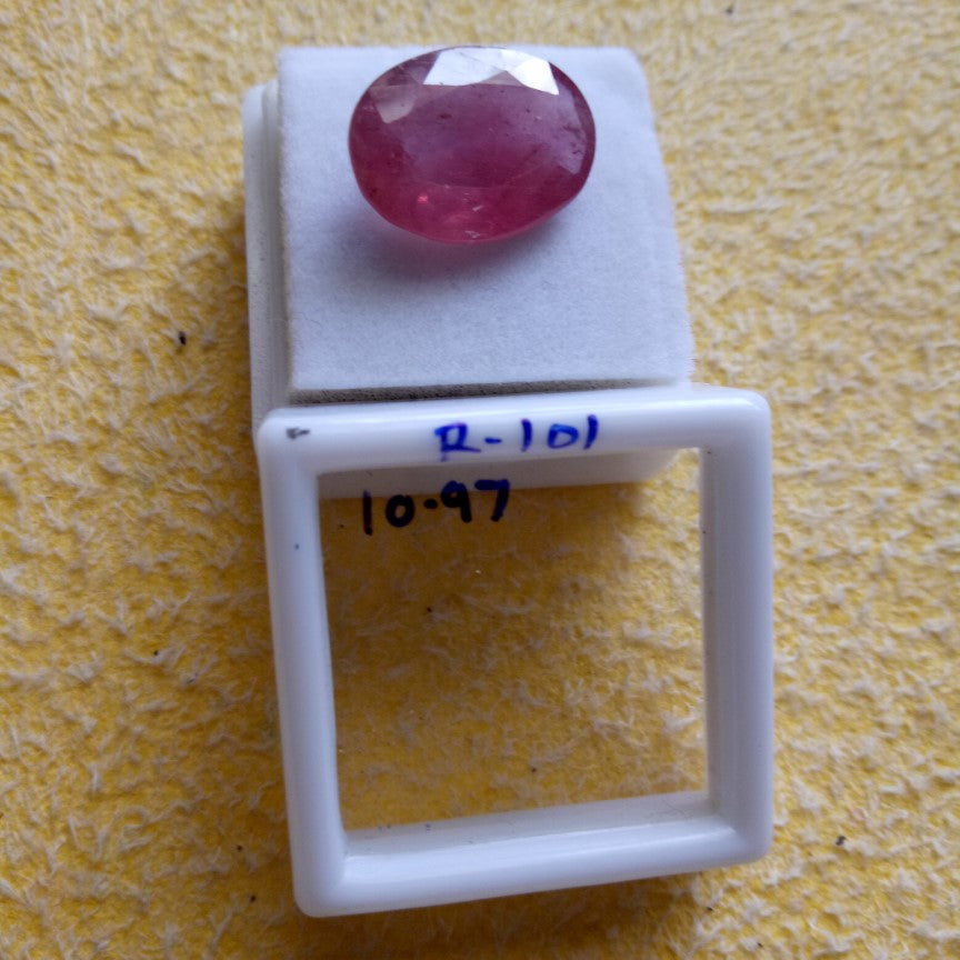 R-101 10.97 Carat Natural Old Ruby