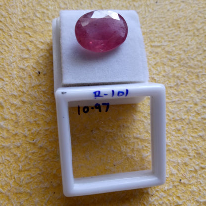 R-101 10.97 Carat Natural Old Ruby