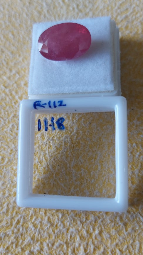 R-112 11.18 Carat Natural Old Ruby