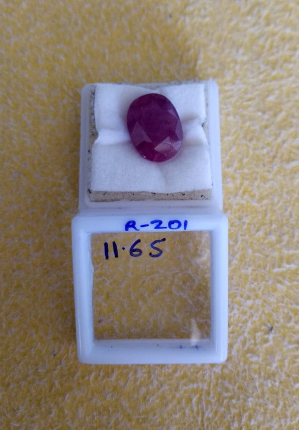 R-201 11.65 Carat Natural Old Ruby