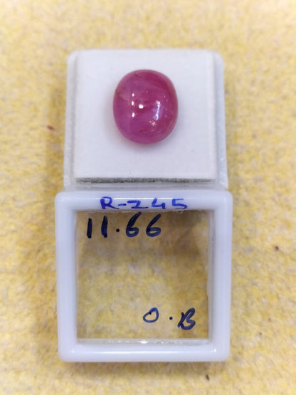 R-245 11.66 Carat Natural Old Ruby