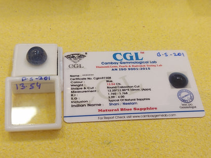 13.54 Carat Natural Blue Sapphire Stone