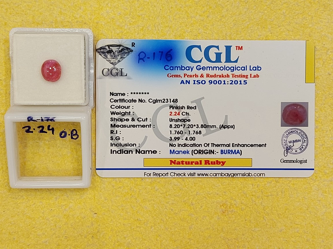 2.24 Carat Natural Ruby Stone