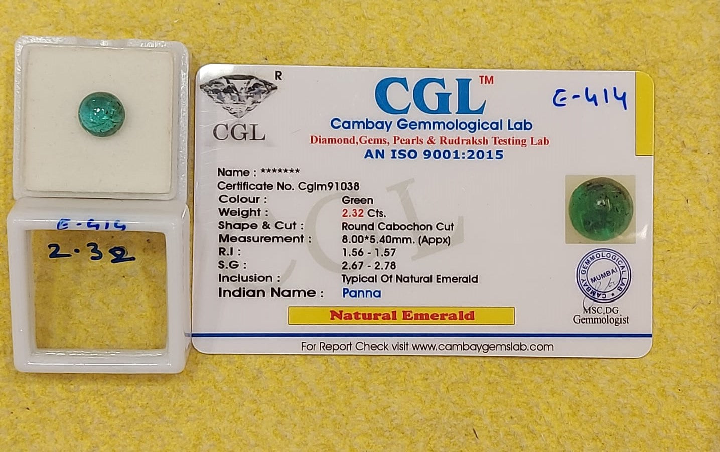 2.32 Carat Natural Emerald Stone
