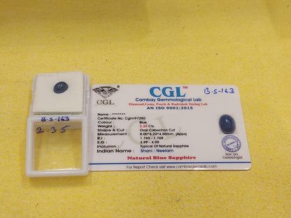 2.35 Carat Natural Blue Sapphire Stone