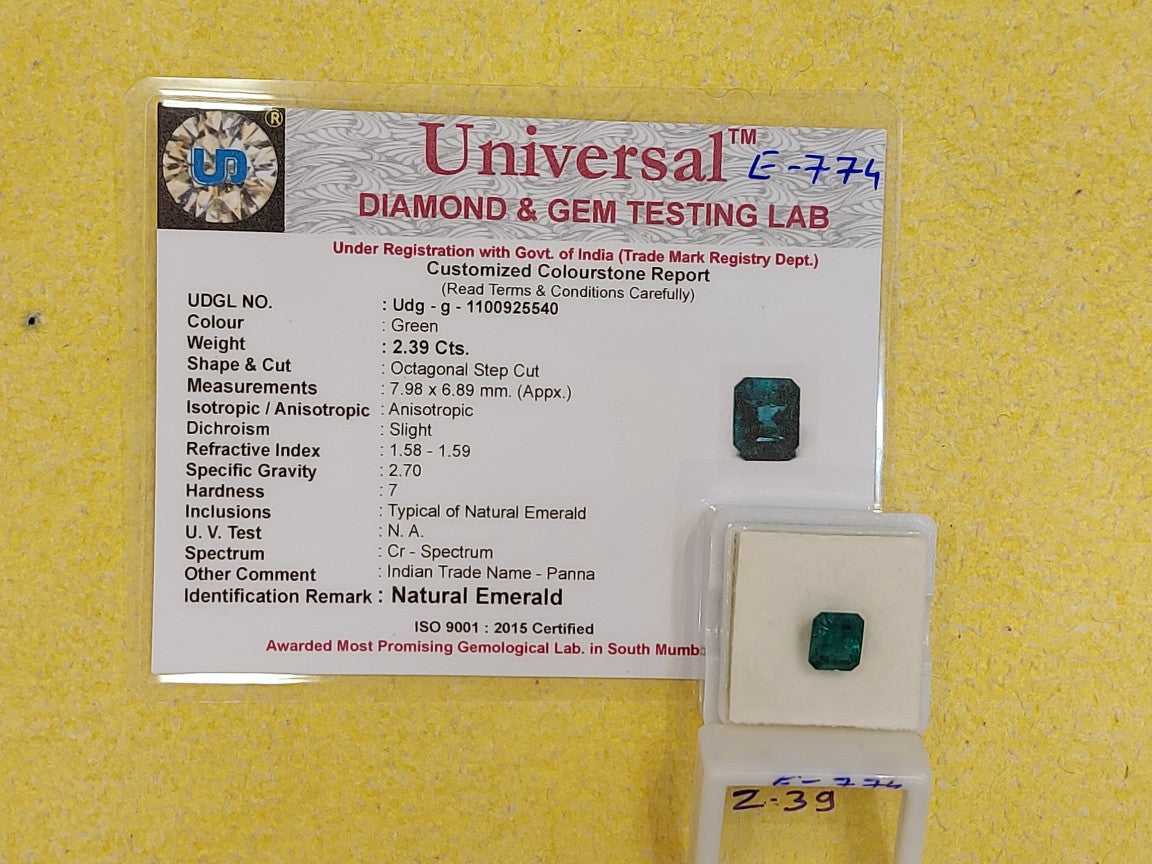2.39 Carat Natural Emerald Stone