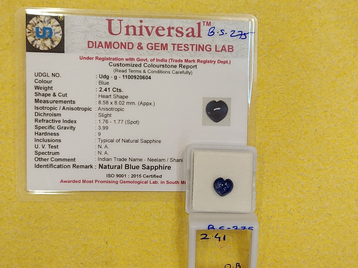 2.41 Carat Natural Blue Sapphire Stone