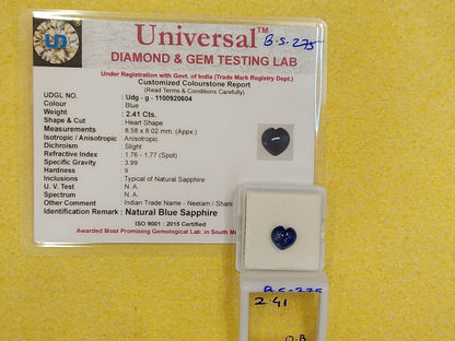 2.41 Carat Natural Blue Sapphire Stone
