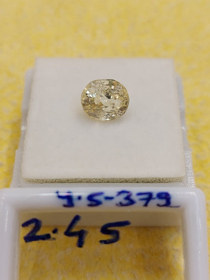 2.45 Carat Natural Yellow Sapphire Stone