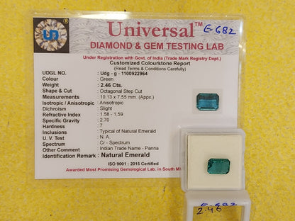 2.46 Carat Natural Emerald Stone