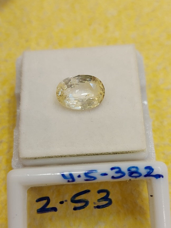 2.53 Y.S-382 Carat Natural Yellow Sapphire Stone