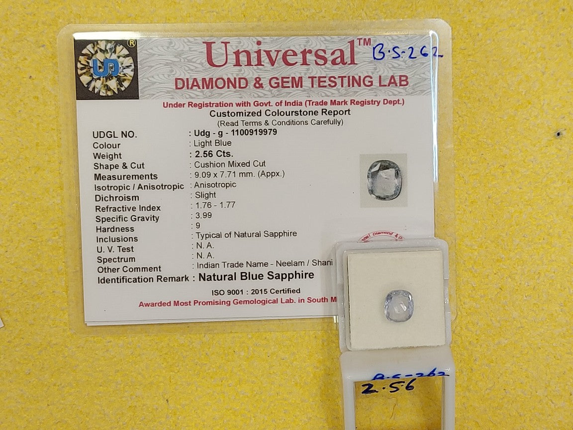 2.56 Carat Natural Blue Sapphire Stone