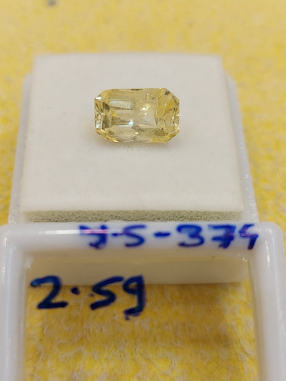 2.59 Carat Natural Yellow Sapphire Stone